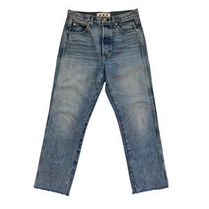 AMO Loverboy Wanderer Jeans Women's 26 Straight Raw Hem Button Fly USA Premium